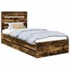 vidaXL Bettrahmen Ger&auml;ucherte Eiche 90 x 190 cm Ingenieurs Holz