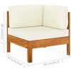 vidaXL 7-teiliges Garten-Lounge-Set mit Kissen 100 x 60 cm Akazienholz
