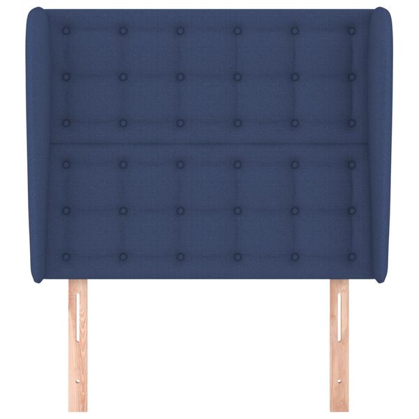 vidaXL Kopfteil mit Ohren Blau 83x23x118/128 cm Stoff