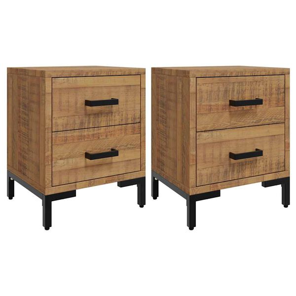 vidaXL Nachttische 2 Stk. 36x30x45 cm Massivholz Kiefer