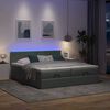 vidaXL Ottoman-Bett mit Matratzen & LEDs Dunkelgrau 200x200 cm Stoff