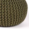 LABEL51 Pouf Gestrickt Baumwolle M Armeegr&uuml;n