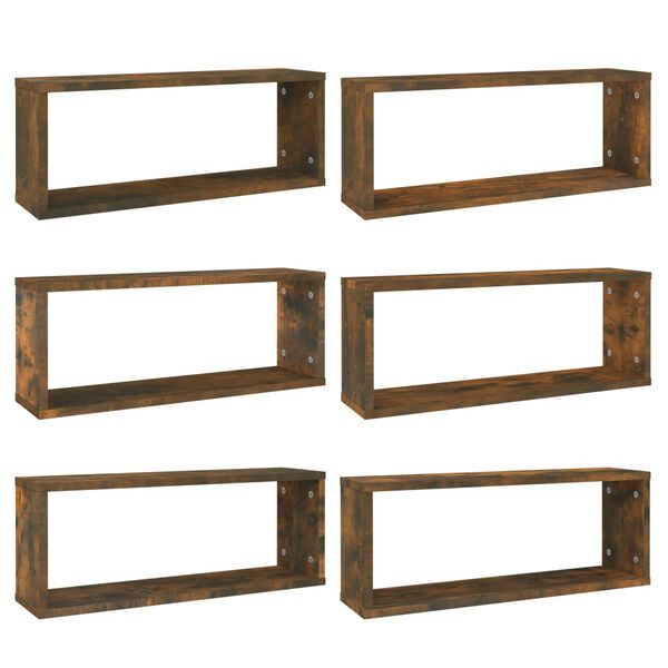 vidaXL W&uuml;rfelregale 6 Stk. R&auml;uchereiche 60x15x23 cm Holzwerkstoff