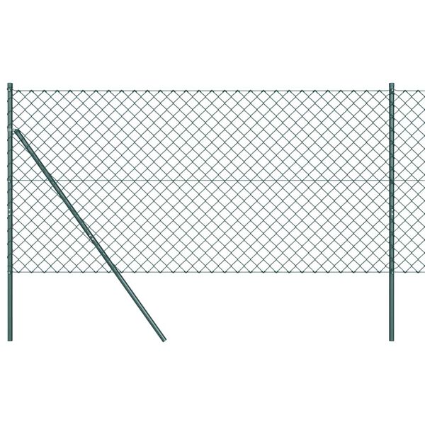 vidaXL Zaunpfosten Gr&uuml;n 10 x 1,5 m (60 x 60 mm Maschen) Stahl und PVC