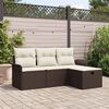 vidaXL Gartensofa-set mit Kissen 4 pcs Braun und Creme Poly-Rattan