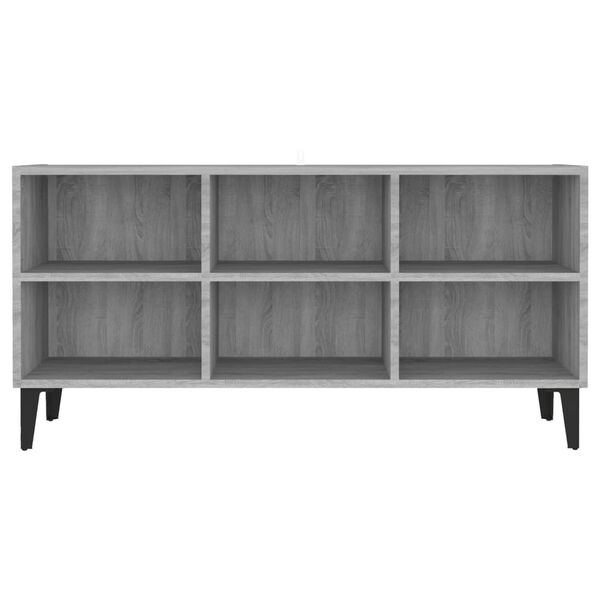vidaXL TV-Schrank mit Metallbeinen Grau Sonoma 103,5x30x50 cm
