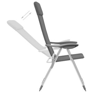 vidaXL Klappbare Campingstühle 4 Stk. Grau Aluminium