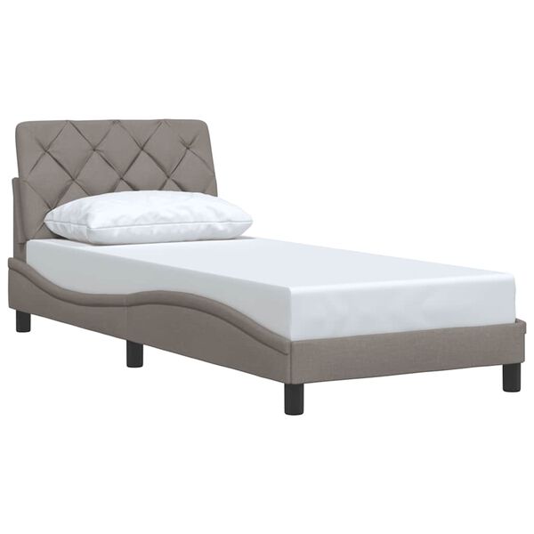 vidaXL Bettgestell ohne Matratze Taupe 90x200 cm Stoff