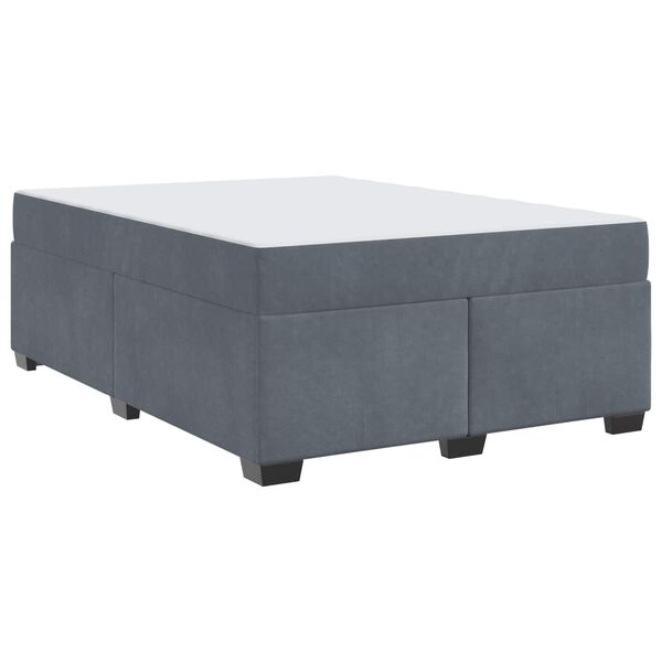 vidaXL Bettrahmen mit Matratze Dunkelgrau 160 x 200 cm Stoff