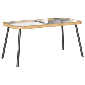 vidaXL Couchtisch Braun und Schwarz 90 x 45 x 43 cm Poly-Rattan