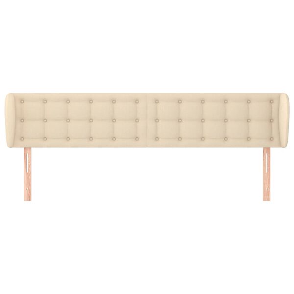 vidaXL Kopfteil mit Ohren Creme 163x23x78/88 cm Stoff