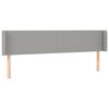 vidaXL LED Kopfteil Hellgrau 183x16x78/88 cm Stoff