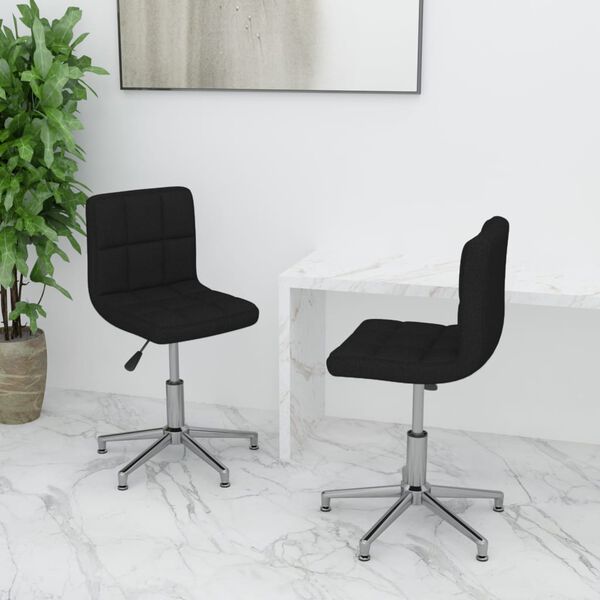 vidaXL Esszimmerst&uuml;hle 2 Stk. Drehbar Schwarz Kunstleder