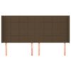 vidaXL Kopfteil mit Ohren Dunkelbraun 203x16x118/128 cm Stoff