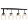 vidaXL Deckenstrahler Schwarz 73,5 x 13 x 26 cm Glas und Metall
