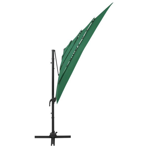 vidaXL Sonnenschirm mit Aluminium-Mast 4-lagig Grün 250x250 cm