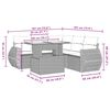 vidaXL 6-tlg. Garten-Sofagarnitur mit Kissen Schwarz Poly Rattan