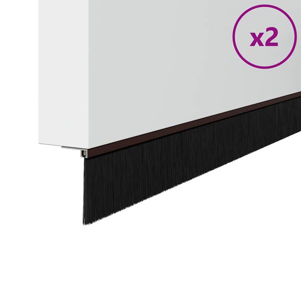 vidaXL Aufsteck T&uuml;rb&uuml;rstendichtungen 2 pcs Braun 100 cm