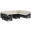 vidaXL Gartensofa-set 11 stk. Schwarz und Cremewei&szlig; Poly-Rattan