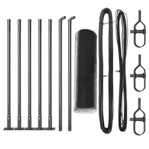 vidaXL Sechseckzaun mit Betonsockel 10 x 0,4 m PVC-beschichteter Stahl