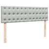 vidaXL Ottoman-Bett mit Matratze & LEDs Hellgrau 140x190 cm Samt