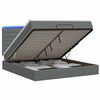 vidaXL Ottoman-Bett mit Matratze und LED Dunkelgrau 140 x 200 cm Stoff