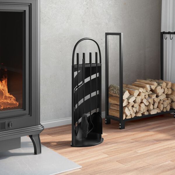 vidaXL 5-teiliges Kaminbesteck-Set 23 x 15 x 66 cm Stahl