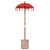 vidaXL Balinesischer Sonnenschirm mit Sockel Rot 95 x 95 x 260 cm