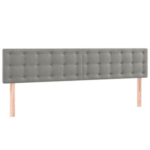 vidaXL Kopfteile Hellgrau 200x5x78/88 cm Samt