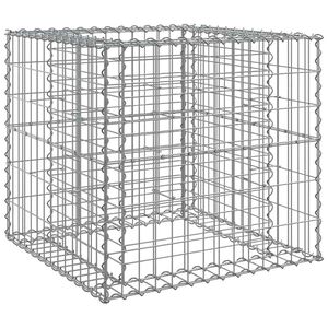 vidaXL Gabionenkorb Silbern 70x70x65 cm Verzinktes Eisen