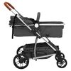 vidaXL 3-in-1-Kinderwagen Dunkelgrau Aluminium