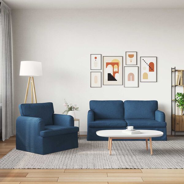 vidaXL Sofa 2 pcs Blau Gesamtabmessungen: 162 x 80 x 85 cm (B x T x H)