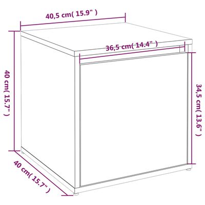 vidaXL Schubladenbox Räuchereiche 40,5x40x40 cm Holzwerkstoff