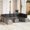 vidaXL Gartensofa-set mit Kissen 9 pcs Hellgrau Polyrattan