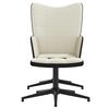 vidaXL Relaxsessel mit Hocker Cremewei&szlig; Samt und PVC