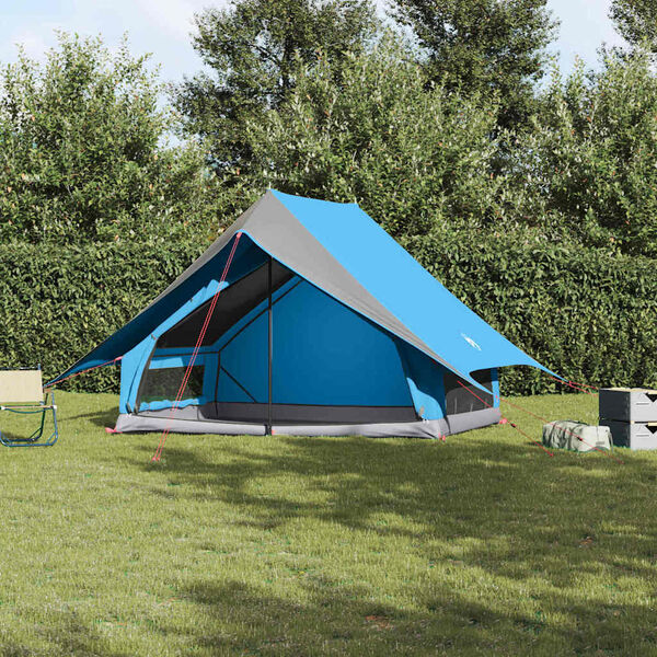 vidaXL Familienzelt mit Dach Blau und Grau 315 x 286 x 200 cm