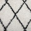 vidaXL Teppich Shaggy Hochflor Modern Creme und Schwarz 80x150 cm
