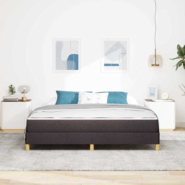 vidaXL Boxspringbett mit Matratze Dunkelbraun 180 x 200 cm Stoff