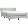 vidaXL Boxspringbett mit Matratze Hellgrau 140x210 cm Samt