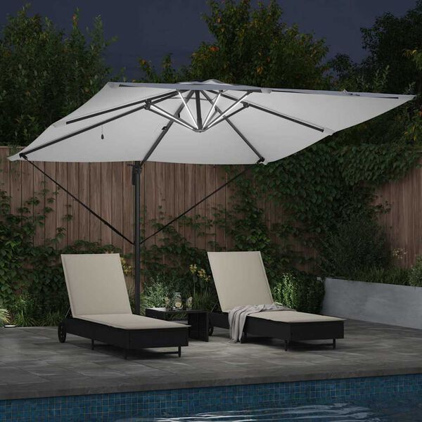 vidaXL Sonnenschirm Sand 286 x 284 x 270 cm Aluminium und Polyester