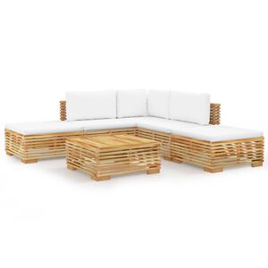 vidaXL Garten-Ecksofas mit Kissen 2 Stk. Massivholz Teak