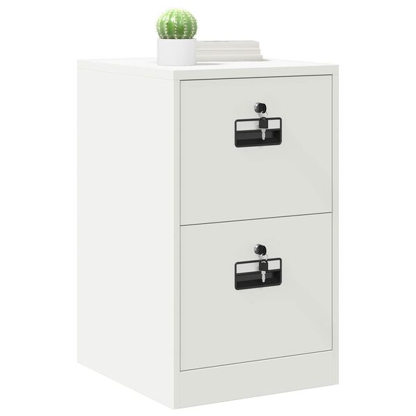 vidaXL Aktenschrank Wei&szlig; 44 x 50 x 106,5 cm Kaltgewalzter Stahl