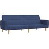 vidaXL Schlafsofa 2-Sitzer mit Fu&szlig;hocker Blau Stoff