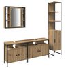 vidaXL Badezimmerm&ouml;bel-Set mit Regal 4 pcs Artisan-Eiche Holzwerkstoff