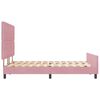 vidaXL Boxspringbett mit Kopfteil Rosa 140 x 190 cm Samt