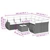 vidaXL 9-tlg. Garten-Sofagarnitur mit Kissen Beige Poly Rattan