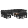 vidaXL Outdoor-Sofagarnitur 13 Stk. Schwarz und Dunkelgrau Polyester