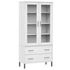 vidaXL B&uuml;cherschrank OSLO Metallbeine Wei&szlig; 85x35x172,5 cm Massivholz