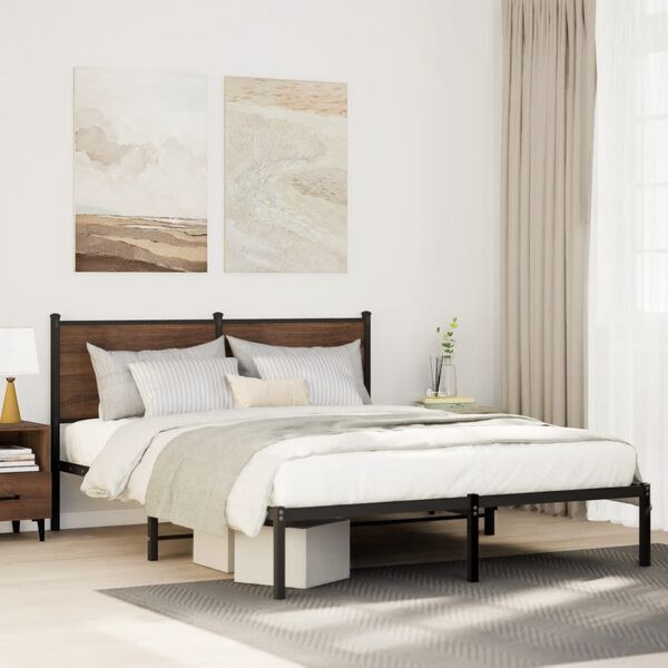 vidaXL Metallbett ohne Matratze R&auml;uchereiche 137x190 cm