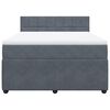 vidaXL Boxspringbett mit Matratze Dunkelgrau 160x200 cm Samt